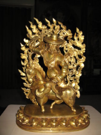 Photo of a statue of the protector Damchen Dorje Lekpa 